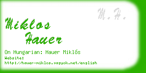 miklos hauer business card